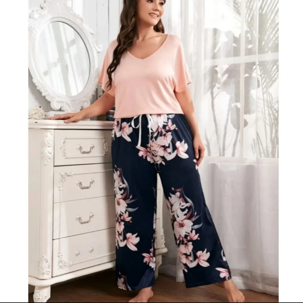 Plus Size Pajama Lounge Set Last Night in Denver - Picture 1 of 2